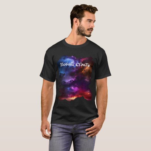 Nebula Clouds Stars and Galaxies Tシャツ (正面フル)