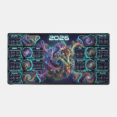 Nebula Nexus Command Mat – 2026 Galaxy Calendar デスクマット (正面)