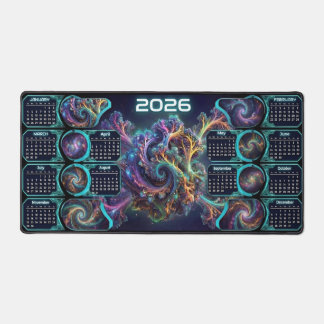 Nebula Nexus Command Mat – 2026 Galaxy Calendar  デスクマット