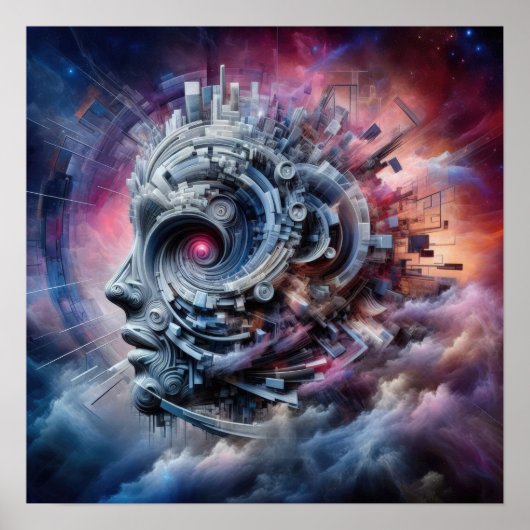 Nebula of -考え抽象芸術アート – Surreal Digital ポスター (正面)