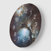 Nebula Orion Astronomy blue brown beige sky stars ラージ壁時計 (傾斜)