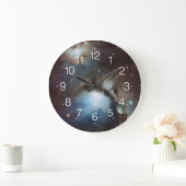 Nebula Orion Astronomy blue brown beige sky stars ラージ壁時計 (ホーム)