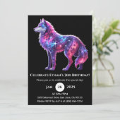 Nebula Wolf Standing Art Print Birthday Invitation 招待状 (スタンド正面)