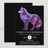 Nebula Wolf Standing Art Print Birthday Invitation 招待状 (正面/裏面)