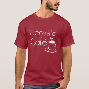 Necesitoのカフェのおもしろいなコーヒー恋人のスペイン人のTシャツ Tシャツ