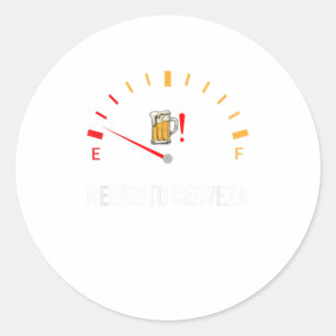 Necesito Cervezaおもしろいスペインの引用文 ラウンドシール