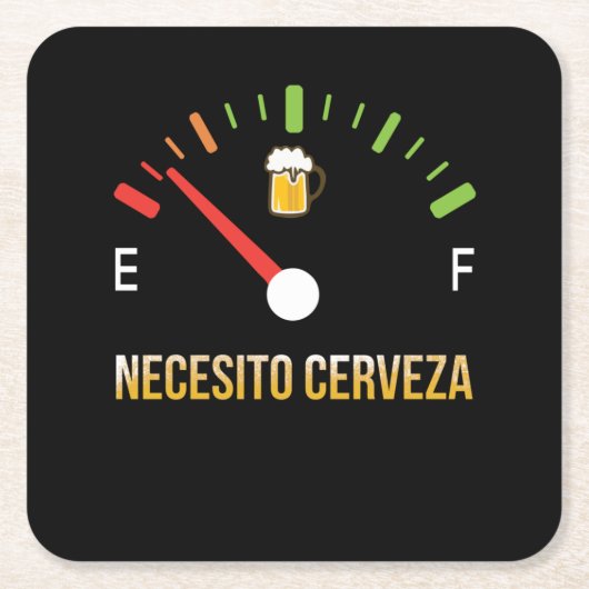 Necesito Cervezaビールがスペインの必要 スクエアペーパーコースター (正面)