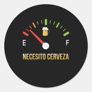 Necesito Cervezaビールがスペインの必要 ラウンドシール