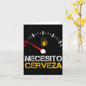 Necesito Cerveza Funny Quote Saying Spanish Beer L カード (黄色い花)