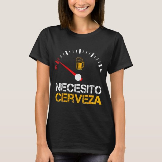 Necesito Cerveza Funny Quote Saying Spanish Beer L Tシャツ (正面)