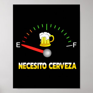 Necesito Cerveza I Need Beer In スペインのデザイン ポスター