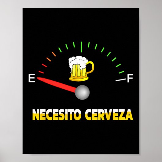 Necesito Cerveza I Need Beer In スペインのデザイン ポスター (正面)