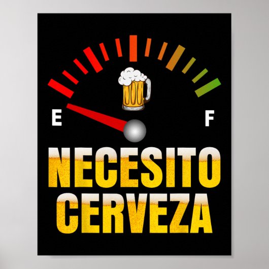 Necesito Cerveza Mardi Grasでビールスペインのが必要 ポスター (正面)