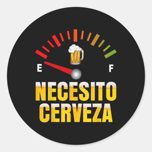Necesito Cerveza Mardi Grasでビールスペインのが必要 ラウンドシール (正面)