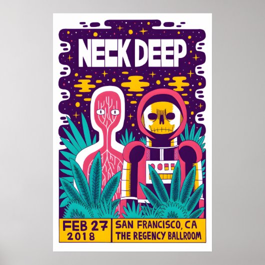 Neck Deep REPRODUCTION Gig Poster Matte  Art ポスター (正面)