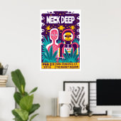 Neck Deep REPRODUCTION Gig Poster Matte  Art ポスター (ホームオフィス)