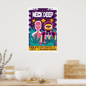 Neck Deep REPRODUCTION Gig Poster Matte  Art ポスター (キッチン)