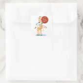 Neck Hooping Giraffe：ステッカー スクエアシール (バッグ)