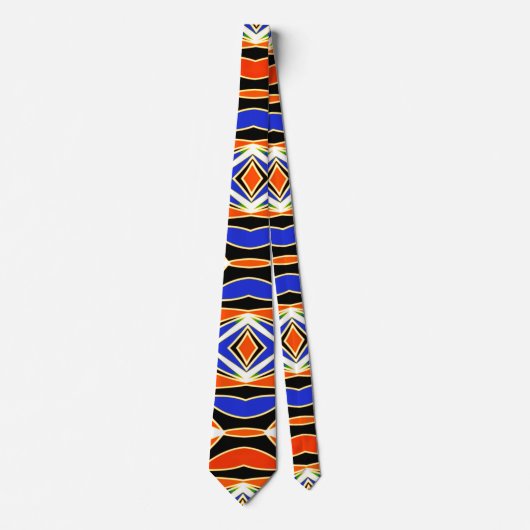 Neck Tie, A multicolor fabric print pattern design ネクタイ (正面)