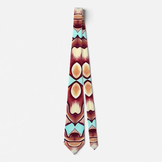 Neck Tie, A multicolor fabric print pattern design ネクタイ (正面)