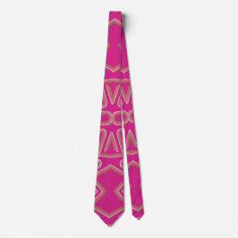 Neck Tie, A pink color fabric print pattern design ネクタイ