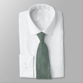 Neck Tie - Green Art Deco Design ネクタイ