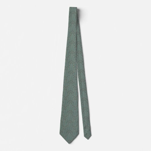 Neck Tie - Green Art Deco Design ネクタイ (正面)