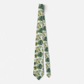 Neck tie with a tropical leaf pattern ネクタイ (正面)
