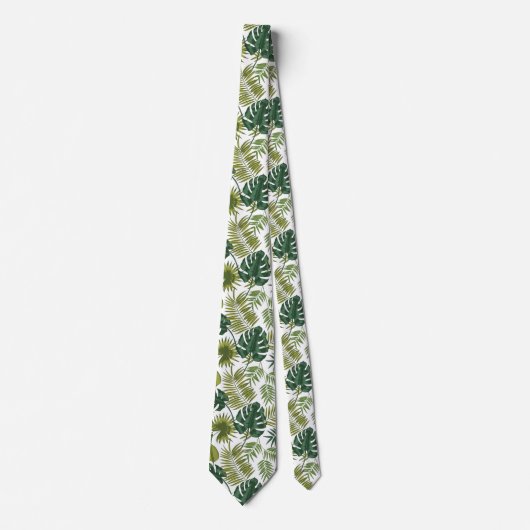 Neck tie with a tropical leaf pattern ネクタイ (正面)