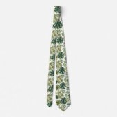 Neck tie with a tropical leaf pattern ネクタイ (裏面)