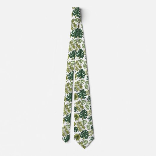 Neck tie with a tropical leaf pattern ネクタイ (裏面)