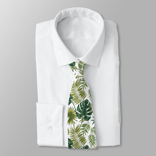 Neck tie with a tropical leaf pattern ネクタイ