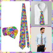 NECKTIE - Flowers in Rainbow Colors ネクタイ