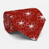Necktie in a Red Floral Design ネクタイ (ロール)