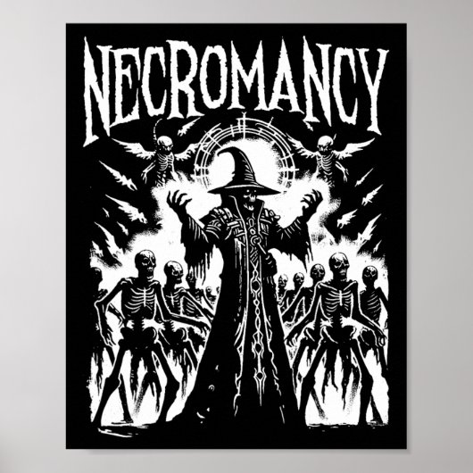 Necromancer -ヴィンテージ不気味なモンスターハロウィーン値リスト ポスター (正面)
