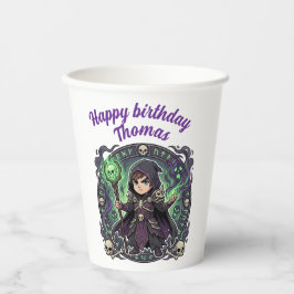 Necromancer Dark Magic Anime Chibi Gamer Birthday 紙コップ