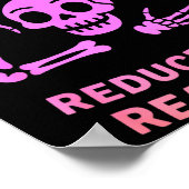 Necromancy Reduce Reuse Reanimate Skeleton Design  ポスター (角)