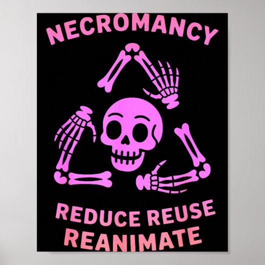 Necromancy Reduce Reuse Reanimate Skeleton Design  ポスター (正面)