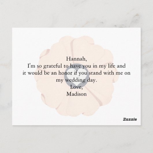 Nectarクールメイド・オブ・オーナー（花嫁付き添い人）要求フローラはがき ポストカード (裏面)