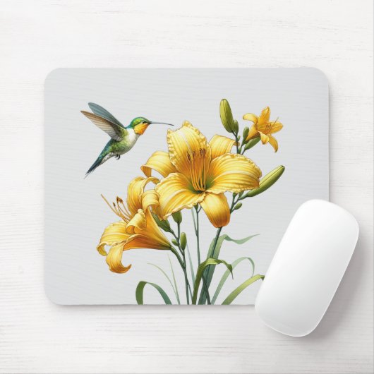 Nectar Blaster: Hummingbird & Lily Mousepad マウスパッド (マウス)