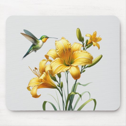 Nectar Blaster: Hummingbird & Lily Mousepad マウスパッド (正面)