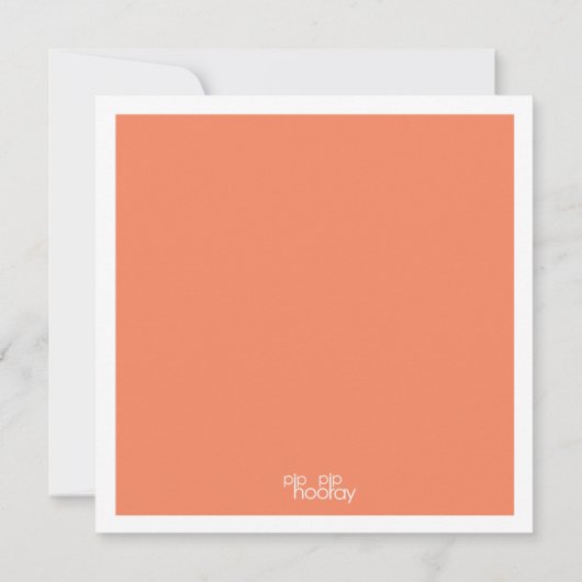 Nectarine モダン Orange日付の写真カードを保存 招待状 (裏面)