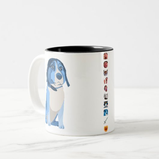 Nedの青いマグはとのストライプを感情を表に出します ツートーンマグカップ (正面左)