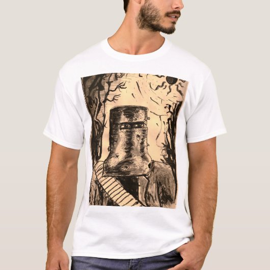 Ned Kelly Solar Eclipse in Sepia Tシャツ (正面)
