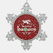Nedeleg Laouen, joyeux Noël breton スノーフレークピューターオーナメント (正面)