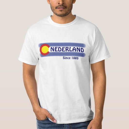 Nederlandコロラド州のローカル旗の価値ティー Tシャツ (正面)