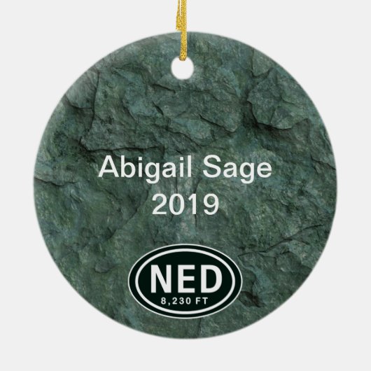Nederlandパーソナライズされたコロラド8,230フィートNED セラミックオーナメント (裏面)