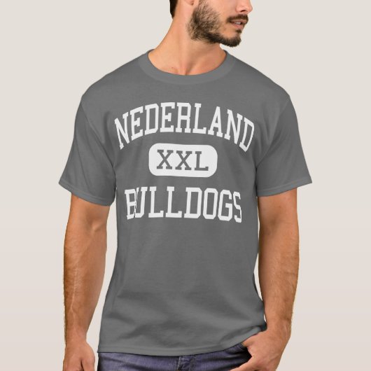 Nederland -ブルドッグ-高Nederlandテキサス州 Tシャツ (正面)