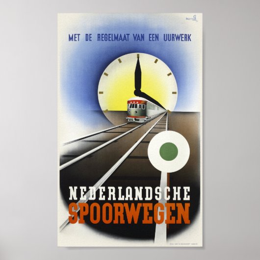 Nederlandsche Spoorwegen Vintage Poster 1939 ポスター (正面)
