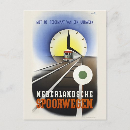 Nederlandsche Spoorwegen Vintage Poster 1939 ポストカード (正面)
